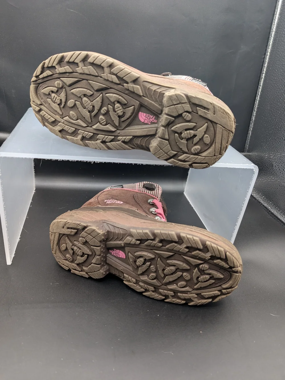 The North Face Kids' Brown and Pink Waterproof Winter Boots